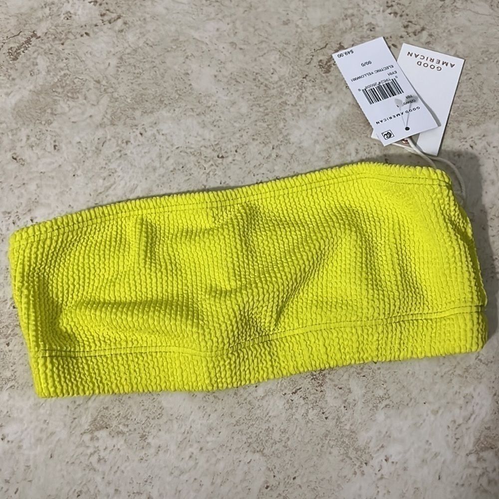 Good American Crinkle Basic Bandeau size 0/00 NWT